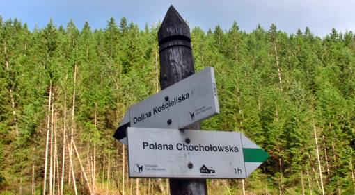 signpost in the Tatra National Park
