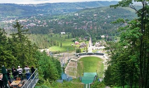 Zakopane from the top of the ski jumping hill